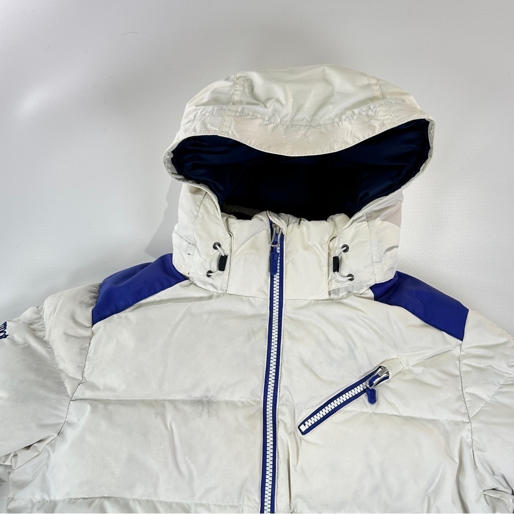 Marmot Men’s 700 Fill Down Jacket Hooded Winter Blue White Medium - Picture 5 of 16